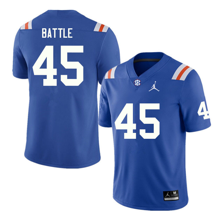 Men #45 Eddie Battle Florida Gators College Football Jerseys Sale-Throwback